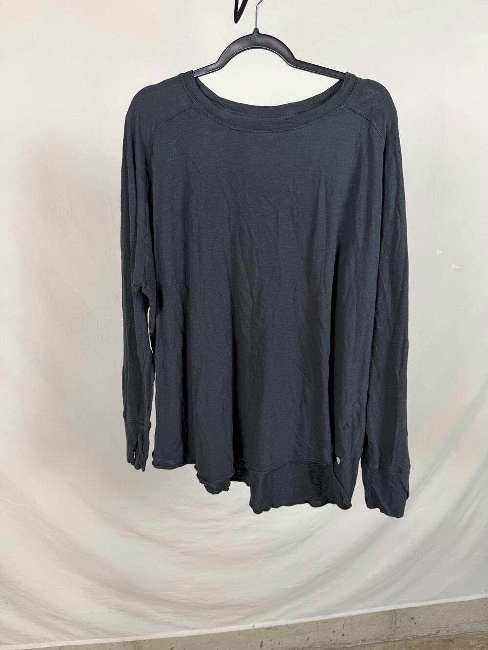 Zella Charcoal Gray 100% Cotton Long Sleeve Athletic Top Shirt Size 2XL Plus